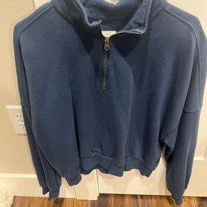 Abercrombie & Fitch Blue Zip Up Sweater with Stand-Up Collar 🩵